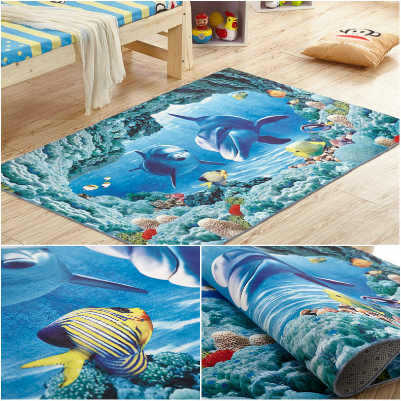 Trẻ em hoạt hình 3d thảm phòng khách sofa bàn cà phê phòng ngủ đầu giường chăn nhà bếp mat cửa mat mỏng có thể được cắt thảm trải sàn khổ lớn