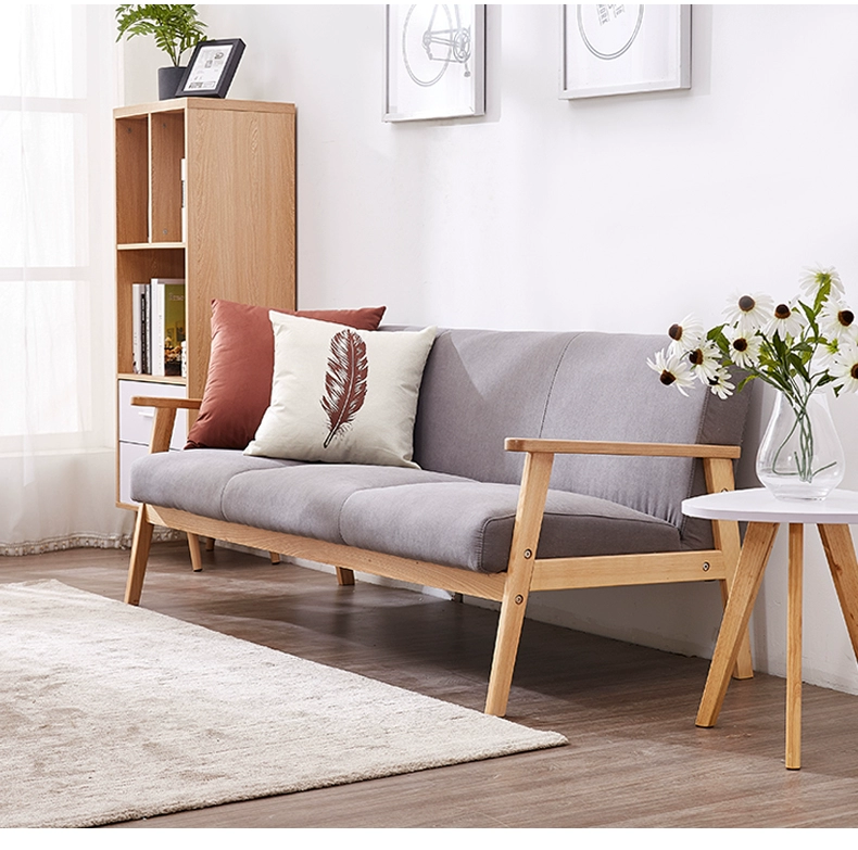 Sofa vải căn hộ nhỏ sofa nhỏ lưới màu đỏ mô hình cho thuê phòng khách phòng khách nhỏ sofa đôi sofa ba người loại kinh tế - Ghế sô pha