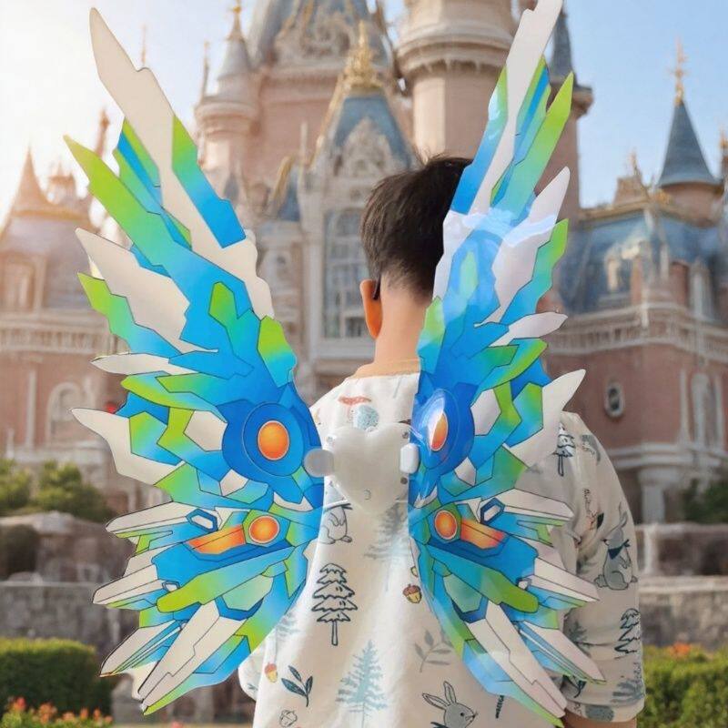 Light-up wing back accessory toy for boys aged 3-12, mecha wing decoration prop