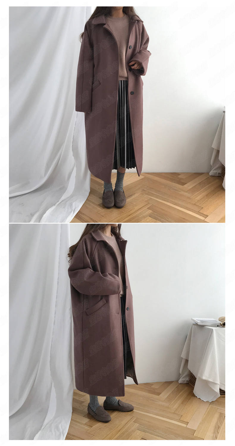 Áo khoác nữ mùa đông rộng rãi, dài đơn lẻ, áo khoác len mới mùa đông cộng với áo khoác cotton nữ dày áo khoác đẹp