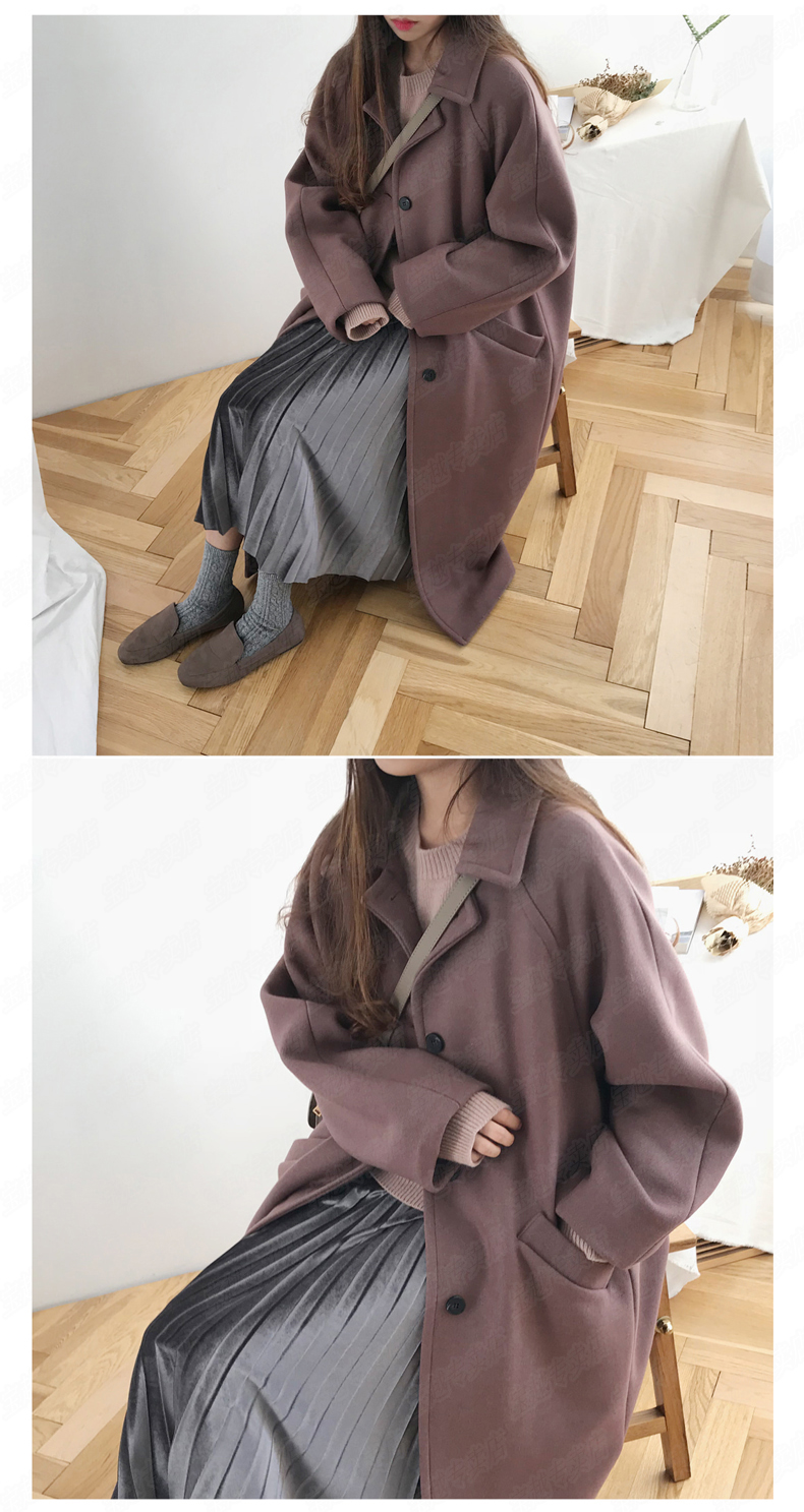 Áo khoác nữ mùa đông rộng rãi, dài đơn lẻ, áo khoác len mới mùa đông cộng với áo khoác cotton nữ dày áo khoác đẹp