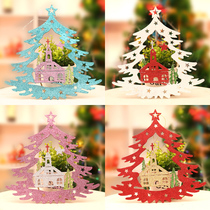 New Christmas Tree Pendant Christmas Decorations Onion Powder Sparkling Christmas Tree Flower Ring Shop Window Adornment Decorative Pendant