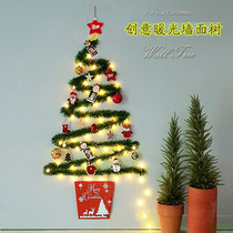 Christmas creative wall tree with lights DIY Christmas hanging tree-shaped glass doors and windows Christmas atmosphere decorations