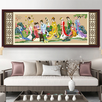 Red Building Dream Duojin Hairpin Cross Embroidered Living Room Vintage Paintings Handmade own line embroidered with new 2022 red floor group Fang
