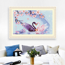 Sky Goose Lake Cross Embroidered 2021 New Living-room Bedroom Lovers Wedding line embroidered small pieces romantic by hand themselves embroidered