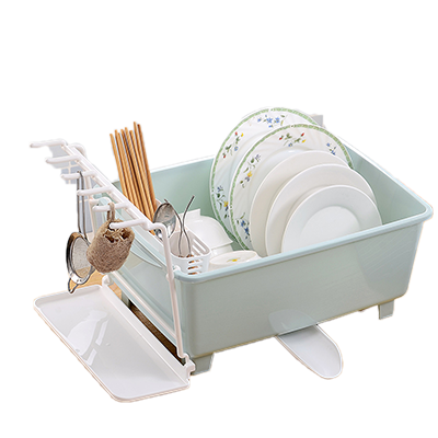 Kitchen waterlogging under caused by excessive rainfall plastic bowl frame with cover large bowl chopsticks tableware cupboard shelf receive a box to put the dishes plate