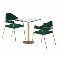 Обеденный стул B*2+мраморный квадратный стол (круглый стол, свяжитесь со службой поддержки клиентов)