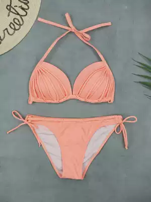 European and American lace-up low waist lace-up sexy niche two-piece triangle three-point bikini bikini women's swimsuit swimsuit