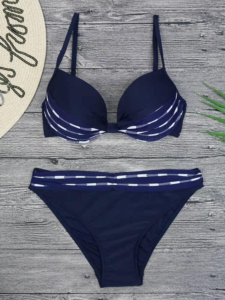 Steel Depository Cup Coaleste Two Style Triangles Sexy Big Breasts Big Size New Elegant Beach Bikini Women Swimsuit Swimsuit
