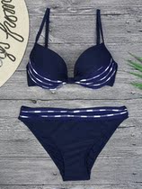 Steel support thin cup gathered split triangle sexy big chest large size new elegant beach bikini female swimsuit swimsuit