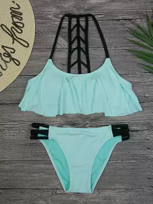 Ruffle fresh resort beach small chest personality and comfortable two-piece triangle new bikini sexy swimsuit swimsuit
