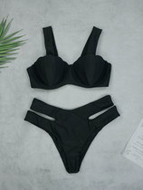 2012 black split personality high fork charm sexy split triangle steel support new bikini bikini swimsuit