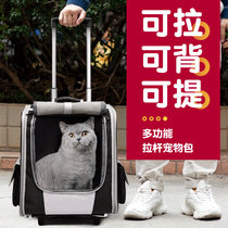 Cat Bag Out Portable Winter Pet Backpack Pull Bar Box Oversized Cats Double Shoulder Bag Large Capacity Two Dog Packs