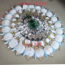 Bright wreath 1 8 meters pure white plastic simulation umbrella wreath funeral White Book funeral supplies sacrifice funeral