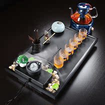 Whole piece of Wu Jinshi tea tray Kung Fu tea set Household automatic tea maker Small running water mist fossil tea table