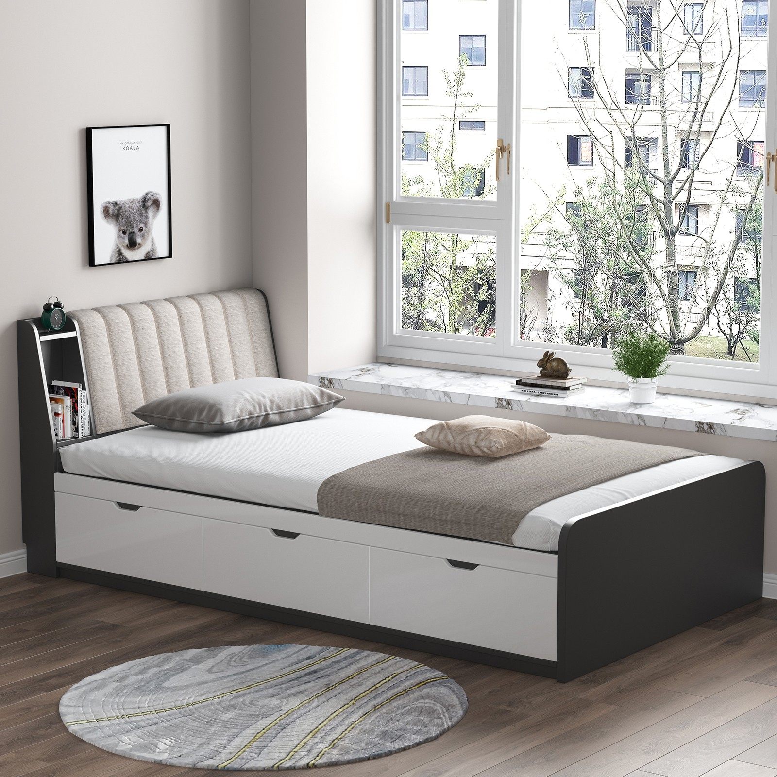 Single bed 1 2 meters home small family soft back tatami 1 meter storage storage multifunctional children's room custom bed