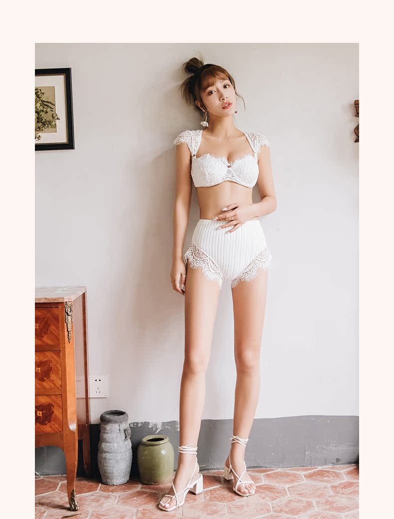 Đồ bơi lộng lẫy bikini nữ tính ba điểm ngực nhỏ tụ tập lưới đỏ châu Âu và đồ bơi Hoa Kỳ mới 2019 - Bikinis áo bơi cho người béo