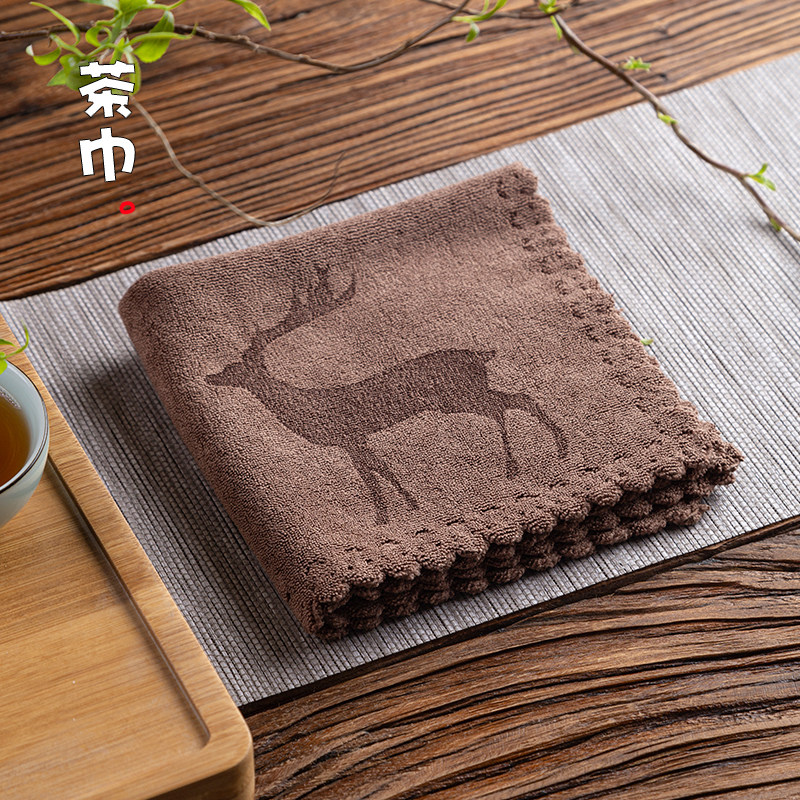 Kongfu tea towels upscale tea cloth absorbent thickened tea towel tea table tea table cloth Zen Dishcloth Mat Tea Table Accessories-Taobao