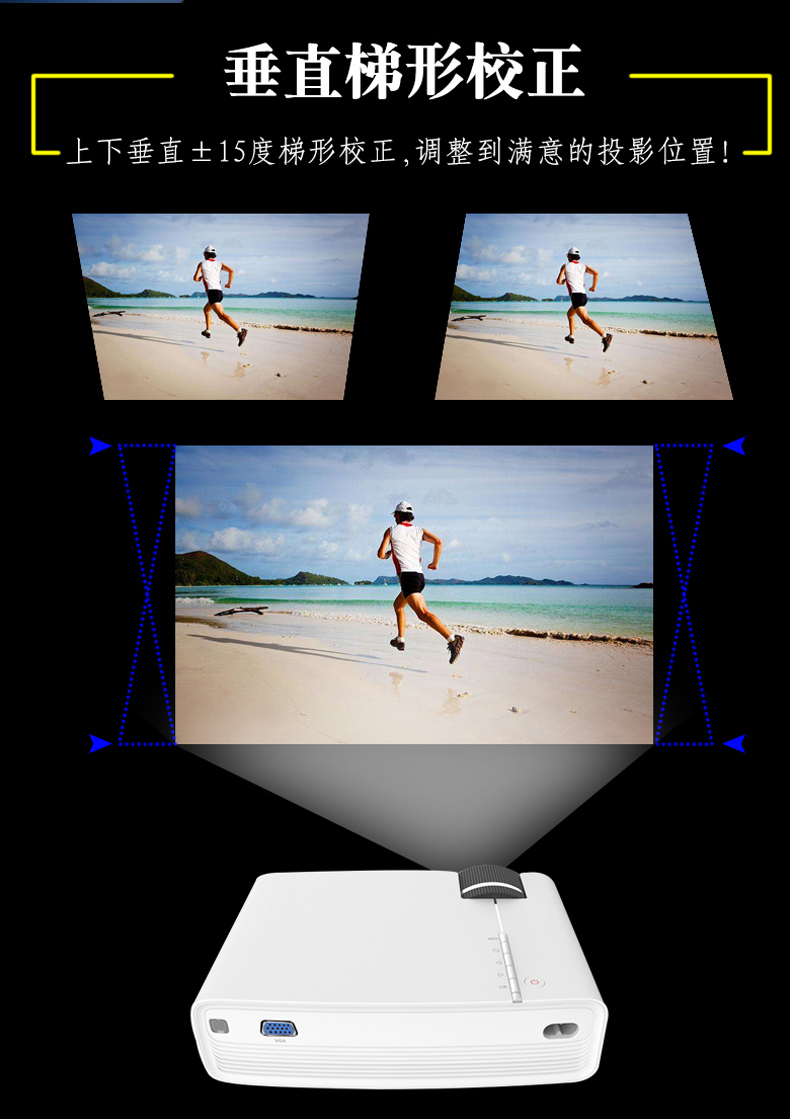 Máy chiếu Le Jiada YG400 3D nhỏ HD điện thoại di động máy chiếu thu nhỏ rạp hát tại nhà không dây wifi1080 phòng ngủ ký túc xá di động Android thông minh không có TV 2019 mới