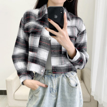 Port Taste Early Spring Autumn Design Sensation Small Crowblouse 2021 New Ladies Shirt 100 Hitch-Style Plaid Shirt Jacket