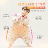 南极人 Детский спальный мешок осенью и зимним анти -ноком от детской зимы сгущенным новорожденным новорожденным цветовой хлопковой сплит