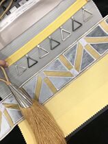 High-end Flannel Embroidery Lace Modern Light Lavish American Curtains Roman Curtain Table Flag Holding Ram Lamps Splicing Webbing