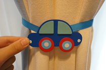Flower Accessories Children Curtain Window Yarn Strap Free to punch suction iron Stone tying rope Cartoon Blue small car One dress