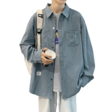 Трендовая рубашка, демисезонный лонгслив для влюбленных, футболка, куртка, в корейском стиле