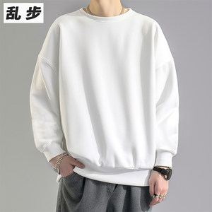 Long-sleeved t-shirt men and women autumn and winter ins tide brand loose casual bottoming shirt teenager students solid color round neck sweater