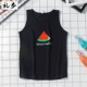 Áo vest mùa hè không tay nam T-shirt thương hiệu áo thể thao rộng tay áo thể thao phiên bản Hàn Quốc của áo vest in hoa quả cá tính - Lót