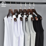 Мужской летний трендовый хлопковый однотонный жилет