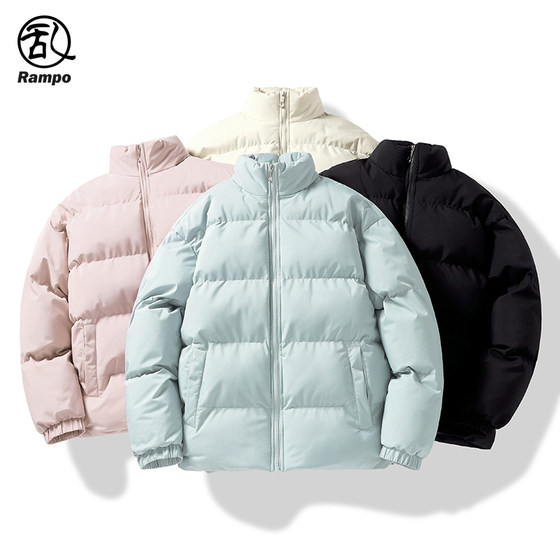 Ranbu stand-up collar cotton coat for men and women winter new cotton-padded jacket couple wear bread coat warm short down cotton coat jacket