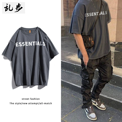 Хлопковая футболка, в американском стиле, короткий рукав, оверсайз