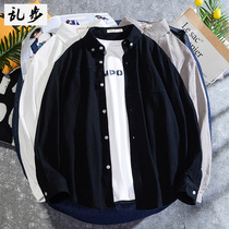 Spring and autumn long sleeve shirt Korean trend loose white shirt mens handsome shirt couple casual inch shirt mens tide