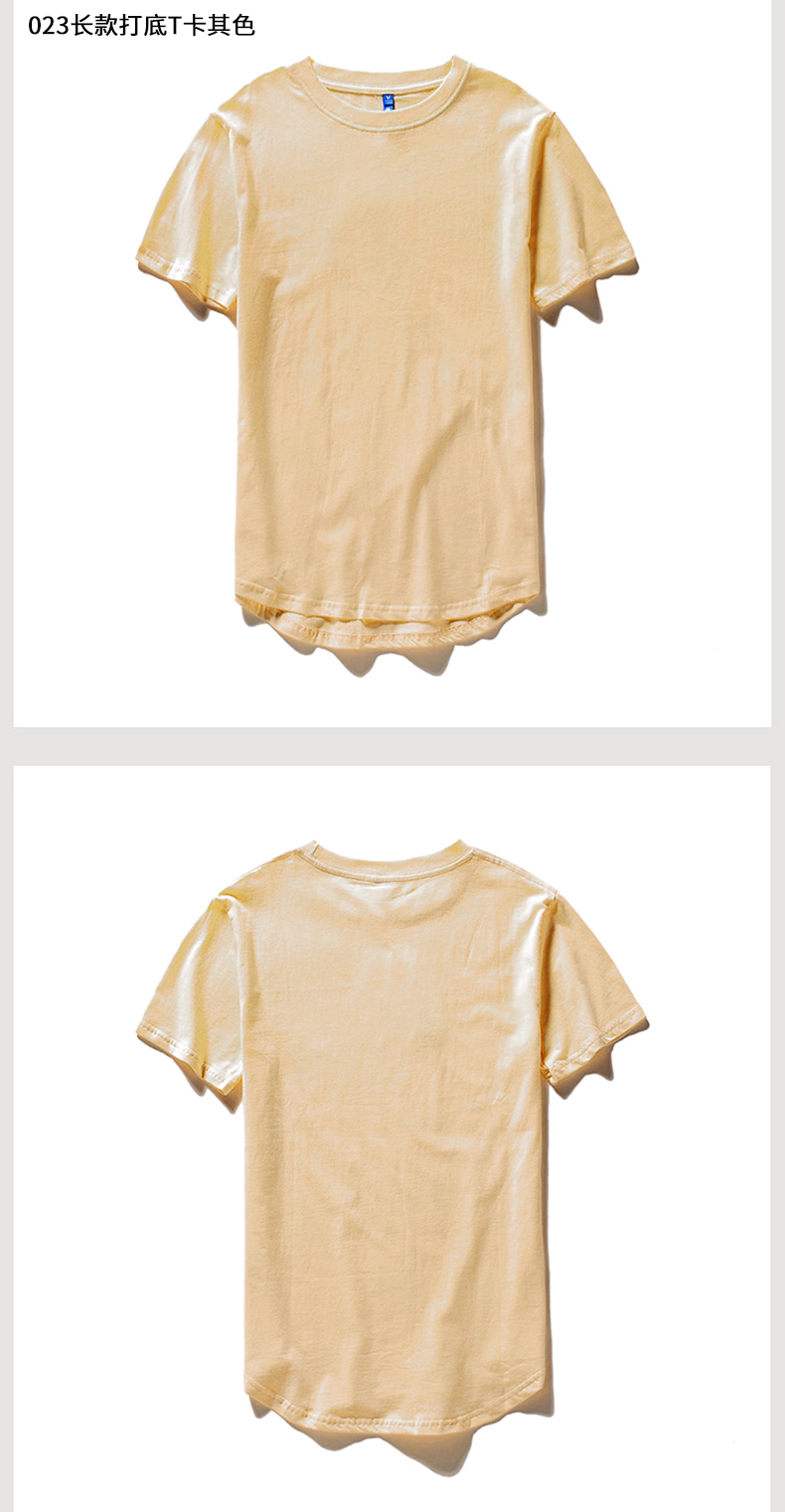 Đường phố dài phần áo thun nam tay ngắn bf gió lỏng thương hiệu hồ quang hem hem cotton đáy áo sơ mi màu rắn bat áo thun nam gucci