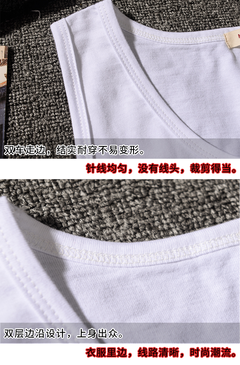 Biebo đường phố châu Âu và Mỹ cùng một xu hướng cá tính cotton vest màu không tay dài phần ngắn vest ngắn mồ hôi áo thun 3 lỗ