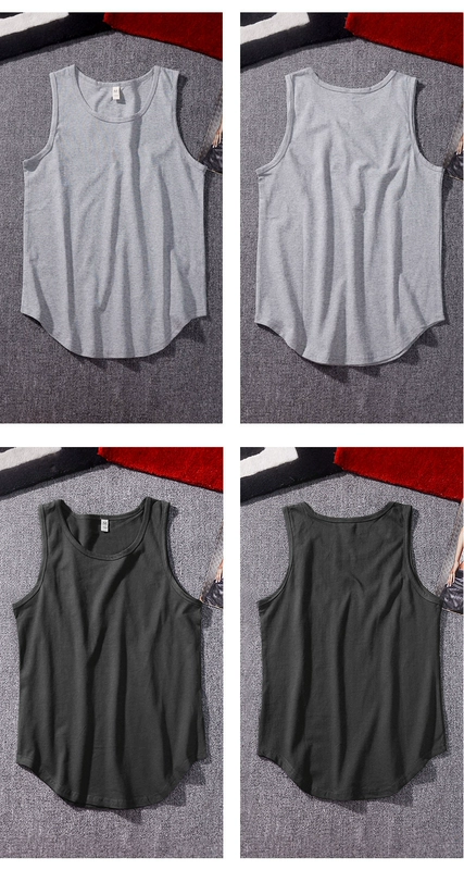 Quần cotton nam treo băng rộng dài đoạn liền màu vest châu Âu và Mỹ dạo phố xuân hè cao cấp lấy áo không tay dưới đáy triều - Áo vest cotton áo phao lông vũ