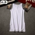 Châu Âu và Hoa Kỳ gió cao đường phố ông nội Bibo thương hiệu dài phần cotton vest nam ngắn ngắn khe dài màu rắn đáy áo áo khoác nam mùa hè Áo vest cotton