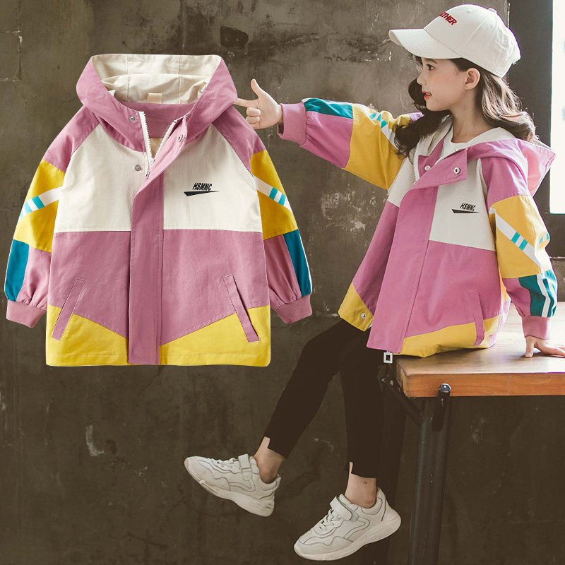 Children and girls autumn 2021 new spring and autumn 5 girls 6 coats 7 children 8 windbreakers 10 western-style tops 12 years old