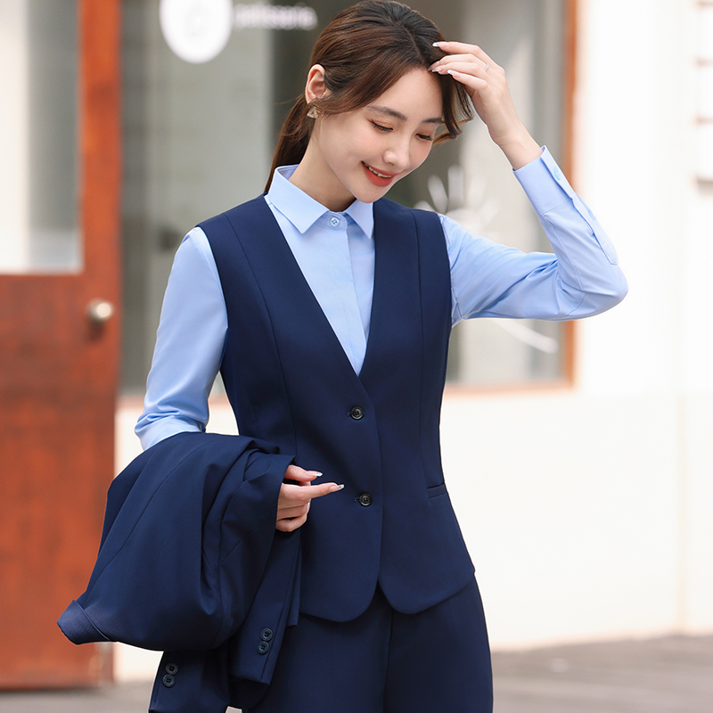 Royal Blue Suit Vest for Women 2026 New Style Outerwear Vest Waistcoat Spring and Autumn Bank Hotel Work Uniform Vest