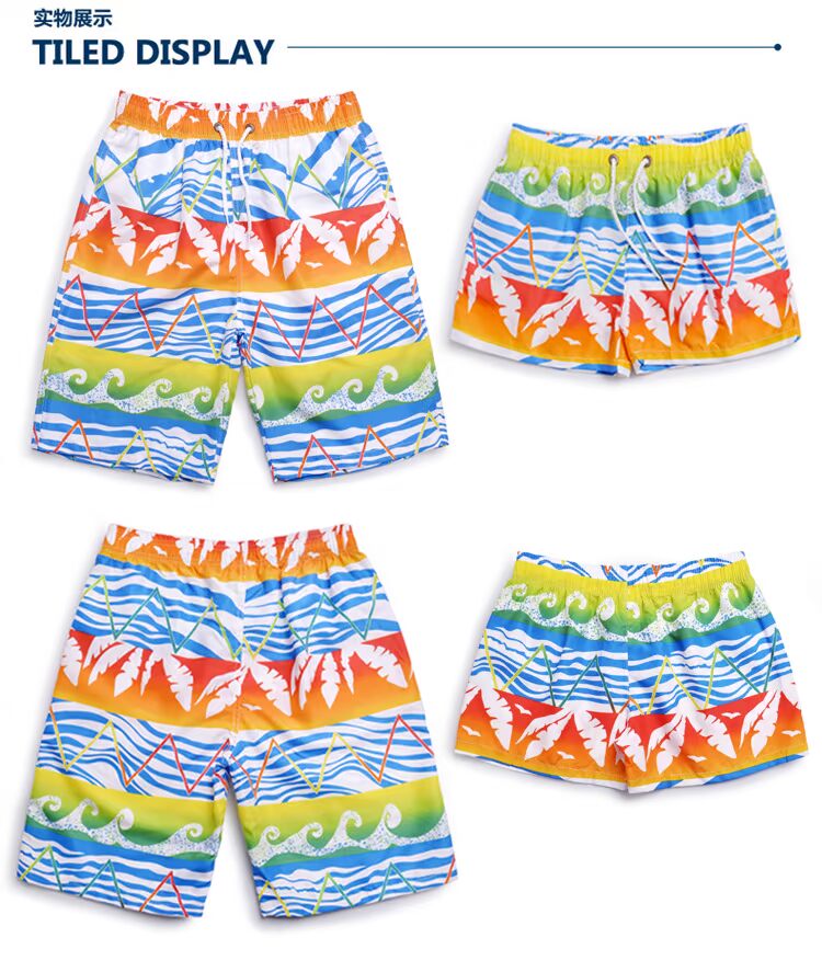 Phiên bản Hàn Quốc của quần mùa xuân nóng khô nhanh chóng những người yêu thích quần short rộng kích thước lớn bên bờ biển kỳ nghỉ quần bãi biển nam và nữ quần short boxer 	quần đi biển vàng	