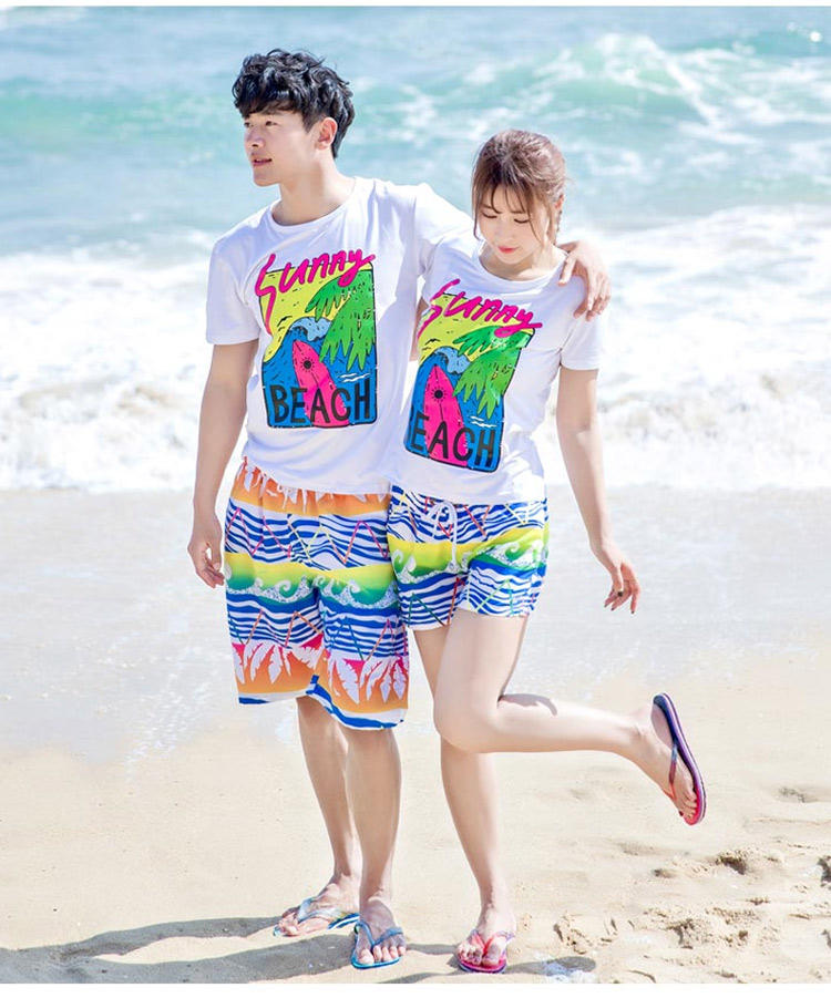 Phiên bản Hàn Quốc của quần mùa xuân nóng khô nhanh chóng những người yêu thích quần short rộng kích thước lớn bên bờ biển kỳ nghỉ quần bãi biển nam và nữ quần short boxer 	quần đi biển vàng	
