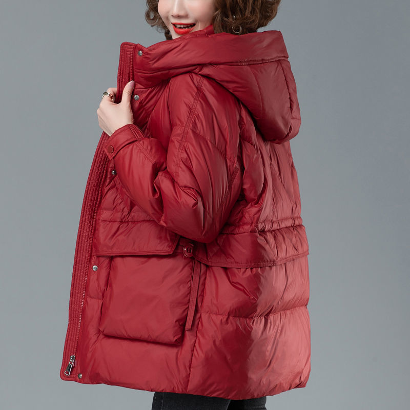 Lightweight and Thickened down Cotton Jacket for Women, 2026 New Red Cotton Coat, Mid-Length, Fashionable and Stylish Winter Outerwear, Hot Item Lightweight and Thickened down Cotton Jacket for Women, 2026 New Red Cotton Coat, Mid-Length, Fashionable and Stylish Winter Outerwear, Hot Item