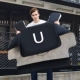 U Series Print u -black Big Pattern [Winth Wing]