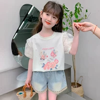 Абрикосовая джинсовая юбка, шорты, короткий рукав