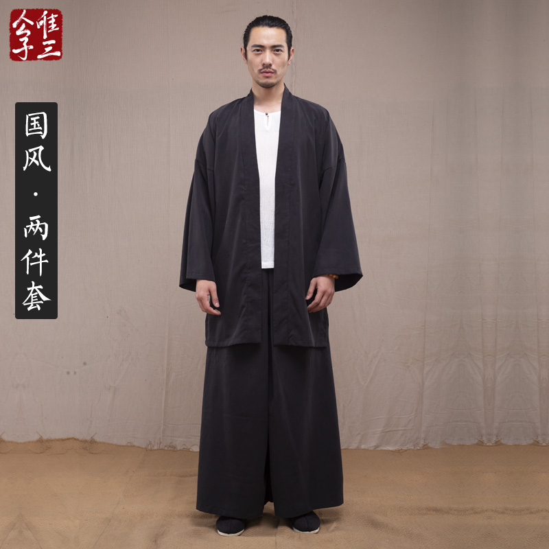 Meritocracy Men's cotton linen suit Vertie Tang Zen Zen tea monk Han fu The Beatles The Beatles The Masculine Qi and Fairy Qi