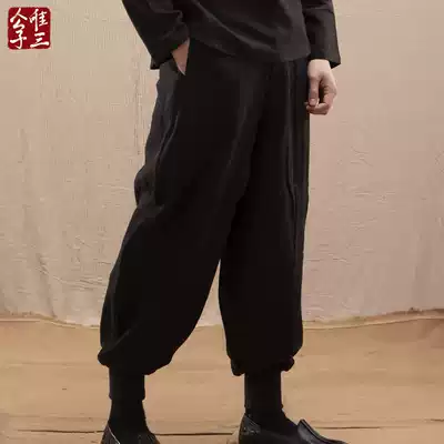 Only three bloomers, men's bunches, loose Chinese style, Buddha, Tang suit, Zen tea, Wei, Jin Hanfu pants, men's ancient style, Fairy Spring