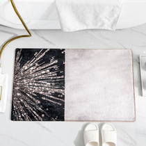 Qiya toilet foot pad light luxury simple Nordic line floor mat home thick non-slip absorbent toilet floor mat