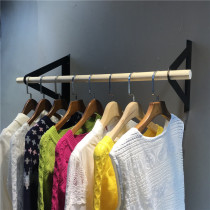 Clothing store display stand wooden stick wall hanging hanger side hanging childrens clothing shelf childrens clothing shop clothes shelf
