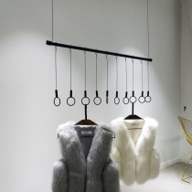 Clothing store display rack hanging clothes ring iron ceiling hanging hanger Wall hanger womens clothing store decoration
